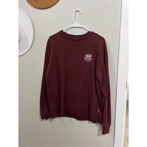 Vans The Original Off The Wall Women's Burgundy Pullover Sweatshirt Size Large